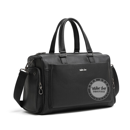 
Walker Shop travel bag [preferred first layer cowhide] Business travel large capacity travel bag handbag black 31cm*20cm*46cm