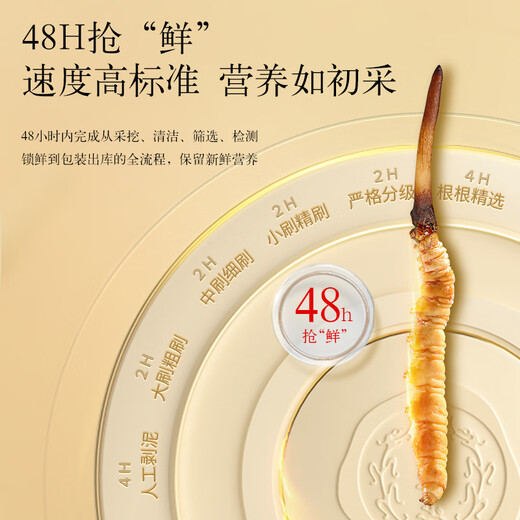 Tongrentang Brand Beijing Tongrentang Fresh Cordyceps Cordyceps Fresh Cordyceps Gift Box Unbreakable Grass Gifts for Elders 1 Box 30G 4A 30 Fresh Cordyceps 1-1.3g/piece