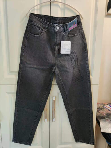 Fhhuabd Meijia Jeans Summer Stretch suave simple recto recto jeans lavado somnoliento jeans recortados de cordero
