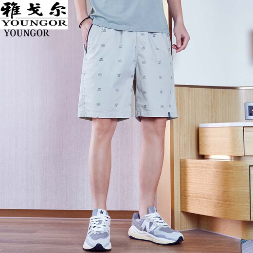 雅戈尔[高支纯棉]2025夏季新款休闲运动短裤男直筒宽松沙滩五分裤 深蓝色-D9215 3XL