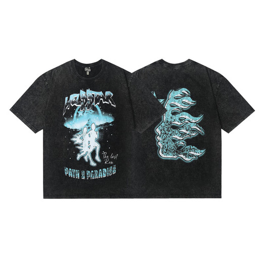 
WALKING BEAUTY2025 summer new European and American trendy brand men and women couple outfits large size loose pullover short-sleeved T-shirt for teenagers tee FY6629 white S