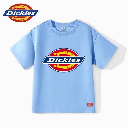 Dickies Kinderkleidung Kinder kurzärmeliges T-Shirt für Sommerjungen reine Baumwolle atmungsaktive halbe Ärmeln Girls Mode College Style Summer Kleid modisch