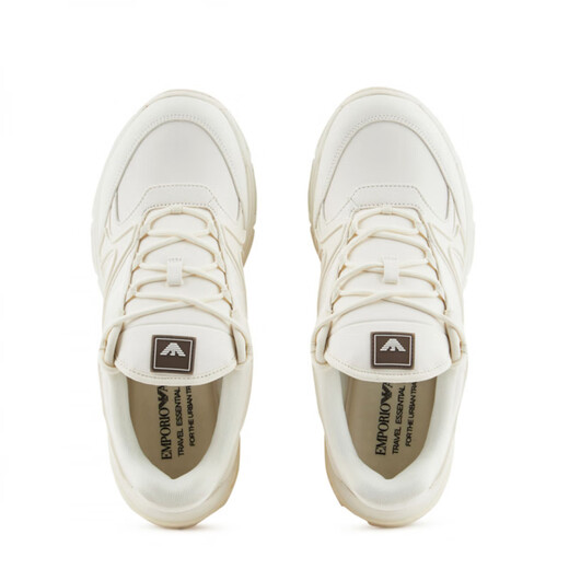 阿玛尼（Emporio Armani）EA 阿玛尼 男士时尚鹰标休闲鞋 EM000017 AF10031 白色 U1105 40.5 (国内仓)