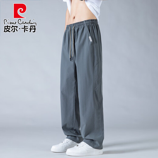 Pierre Cardin Mesh atmungsaktiven Eis Seidenhosen 2025 Sommer neuer kühles, schnell trocknendes Mücken-Repellent Hosen Männer Straight Lose Casual Sports 6636 Black L (ca. 110 ~ 130 Jin [Jin gleich 0,5 kg] tragbar)