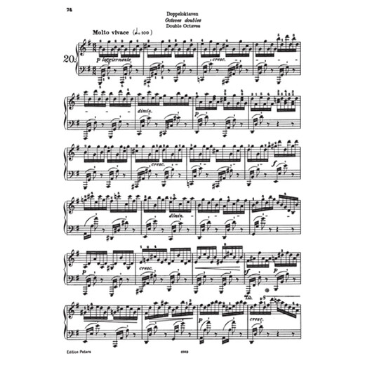 彼得斯原版 车尔尼 钢琴手指灵巧练习曲 作品740(699) Czerny The Art of Finger Dexterity Op. 740 (699) for Piano EP2412