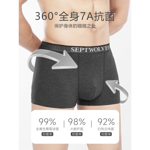 Septwolves Septwolves Herrenunterwäsche Herren vier Körnere Baumwollboxer Boxer Boys Plus Size Shorts Atmable Hosen Männer Geschenkboxer Boxer [reines Baumwollseide 10a] 3271 l (Taillenumfang 2,1-2,2 Fuß 100-120jin [Jin gleich 0,5 kg]))