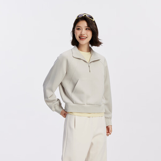 Semir [mismo estilo en el centro comercial] sudadera para mujeres mangas raboss con collar suelto estilo deportivo 2025 nueva absorción de humedad y traje de otoño de secado rápido Khaki 50355 S