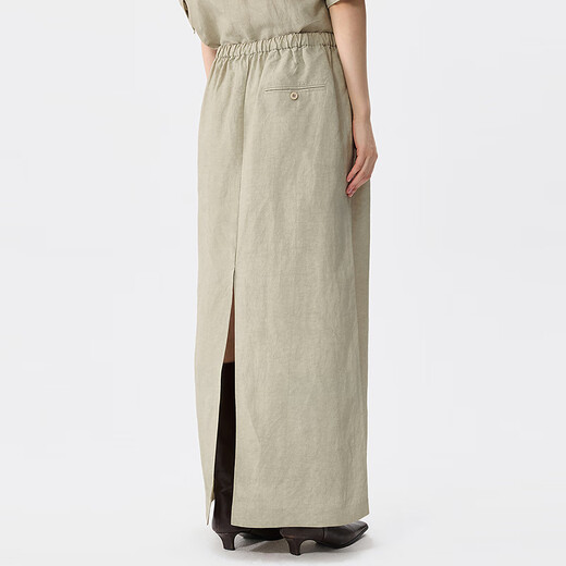 JNBY [MISMO MODELO EN MALL SHACKING] 25 Summer New Product Skirt para mujeres sueltas rectas 5p6d13590 268/Light Green Khaki S