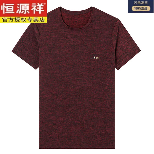 Hengyuanxiang high-end mercerized cotton T-shirt men's short-sleeved round neck casual ice silk T-shirt summer thin fashion men's summer clothing 9902 black XL 175140Jin[Jin equals 0.5 kg]-160Jin[Jin equals 0.5 kg]