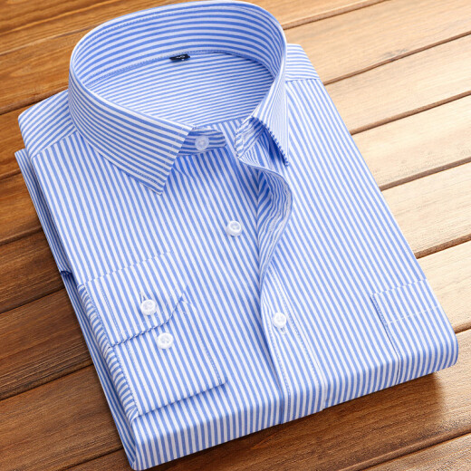 
[Same style in Hailan Home] Spring and summer long-sleeved striped shirt for men's plain shirt for business and casual middle-aged young people pink striped long-sleeved [719] 4XL (43) [Suggested 156Jin[Jin equals 0.5 kg]-175Jin[Jin equals 0.5 kg]]