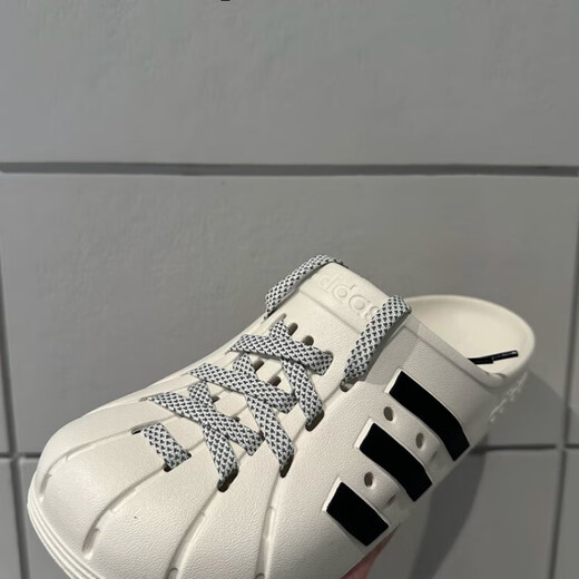 阿迪达斯 （adidas）ADILETTE CLOG 白色 洞洞运动休闲拖鞋 JH9849 JH9848黑色 43 支持鉴定