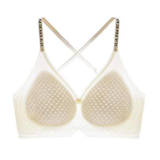 已朵美背内衣女夏季薄款性感交叉肩带小胸聚拢防滑防走光文胸罩 香槟色 L 【建议体重100～115斤】