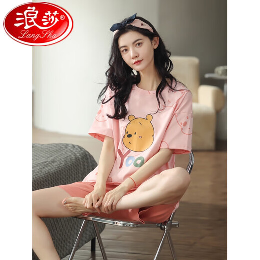 Langsha 2025 Nouveau pyjamas pour les shorts de coton pur d'été pour femmes Le style d'été du printemps et de l'automne peut être porté à l'extérieur de la maison de vêtements à la maison CKE-6172 XL (120-140jin [Jin est égal à 0,5 kg]) Code égal