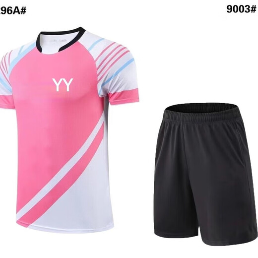 YONEX夏季羽毛球服2025新款比赛男女跑步短款透气排汗速干训练服 6296A蓝色男套装 2XL