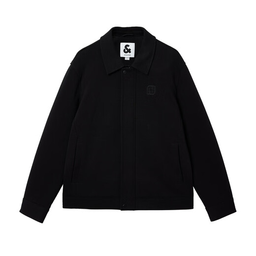 JACK&JONES Men's Autumn Jacket Regular Version Snap Button Zipper Lapel Pocket Chest Embroidered Long Sleeve Top 225321021