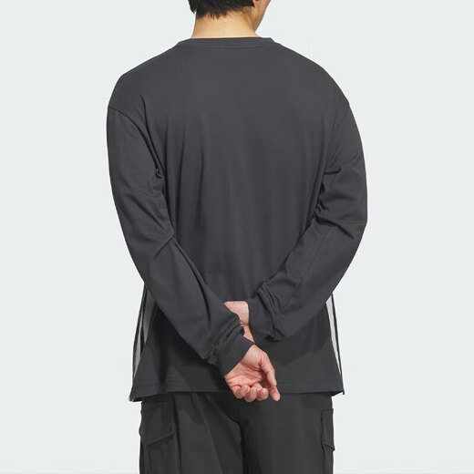 Adidas (adidas) long-sleeved T-shirt for men and women, 2025 autumn new couple sports and fitness breathable casual round neck pullover KF5194 S