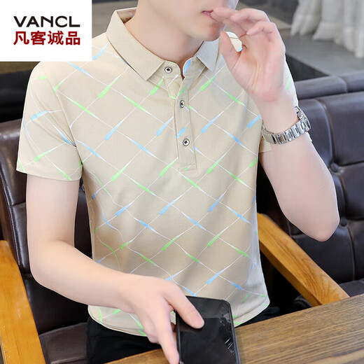 Vancl Eslite Lei Jun 2024 Summer NUEVO CAMISA CHORRA CONTRA MENDIZA MAR HOMBRE IN IN INS SLIM LOPEL CAMISA CAMISA MENA MENTRA EN F9226 MLACH M