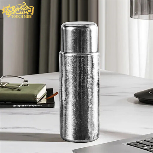Touchmiss Pure Titanium Insulated Cup Men's and Women's Portable Water Cup Tea Water Separation Tea Cup High-end Stewed Tea Cup 2026 New Titanium Cup Natural Color 450ML Gift Box Packaging
