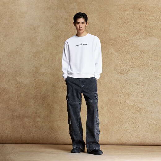 JACK&JONES BSQ Joint мужская осенняя толстовка с универсальным офсетным принтом, свободный хлопковый топ с круглым вырезом и длинными рукавами 225333058