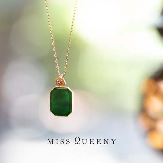 Chi Lvqi's Wei Sanyin Hidden Heart Jade Wushi brand 18k pendant necklace double-sided wear Chinese fashion design pendant