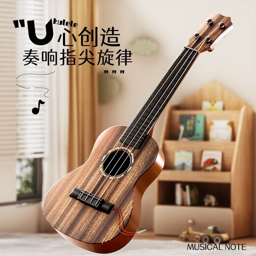 Kinderspielzeug können Ukulele-Spielzeug spielen Simulierte Gitarrenaufklärung Puzzle Musikinstrumente Musikspielzeug Log Farbe