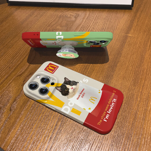 苹果14手机壳15新款iPhone14pro max创意男plus可爱卡通13mini全包防摔12pro气囊支架ip11pm菲林壳 K6169薯饼小猫-气囊支 iPhone15