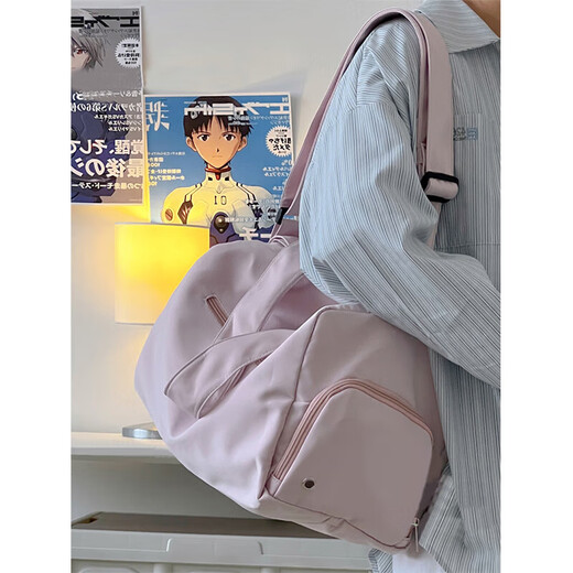 Chengyang Sports Yoga Short-distance Duck Bag Large Capacity Handbag Women's Business Travel Swimming and Fitness Bag Crossbody Backpack Pink 37*20*24cm