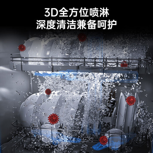 Panasonic dishwasher desktop upgraded with 5 sets of softened water system 80 High temperature sterilization washing and drying integrated hot air drying household table top household dishwasher Third generation K1Y Rro upgraded AI smart washing National subsidy 15%