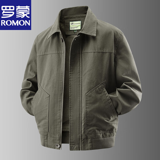 ROMON 2025 Spring and Autumn Dad Casual Jacket Men's Korean Style Business High-Quality Handsome Loose Middle-aged Lapel Trendy Jacket Brown 2XL