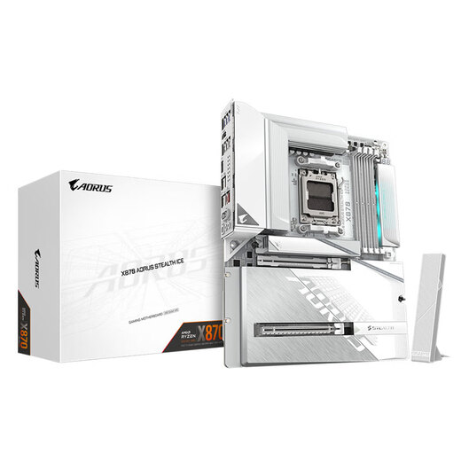 技嘉（GIGABYTE）AMD X870 AORUS超级雕/小雕/冰雕支持AMD9000系列 AM5处理器锐龙 9900X 9950X台式机电脑主板 背插X870 AORUS STEALTH ICE