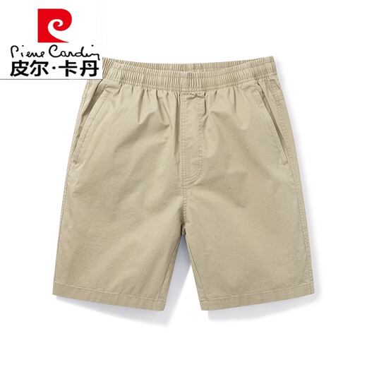 皮尔卡丹（pierre cardin）短裤男款夏季薄款纯棉中裤大码宽松休闲深蓝潮流5分外穿五分裤子 9224卡其 M 【80-斤】