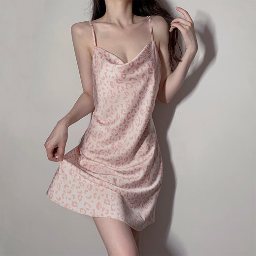 Police et pamplemousse sexy glacée Silk Sling Night Robe confortable Petit pyjamas doux floral Pyjamas pour femmes Vêtements 6197 blanc m