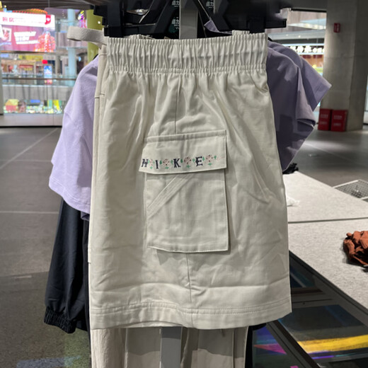 耐克（NIKE）运动裤女裤夏季新款休闲裤梭织透气宽松训练短裤DM6248-100 IH9273-047珍珠灰 XS