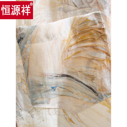 Hengyuanxiang summer Hong Kong style retro chiffon short-sleeved shirt for women Hong Kong flavor loose casual printed shirt vacation style top picture color L Recommended 105-115Jin [Jin equals 0.5 kg]