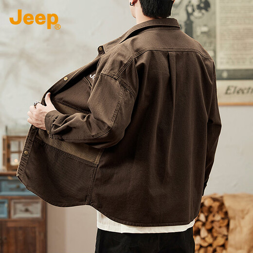 JEEP Jeep pure cotton American long-sleeved shirt men's 26 spring and autumn new retro shirt handsome loose jacket top clothes