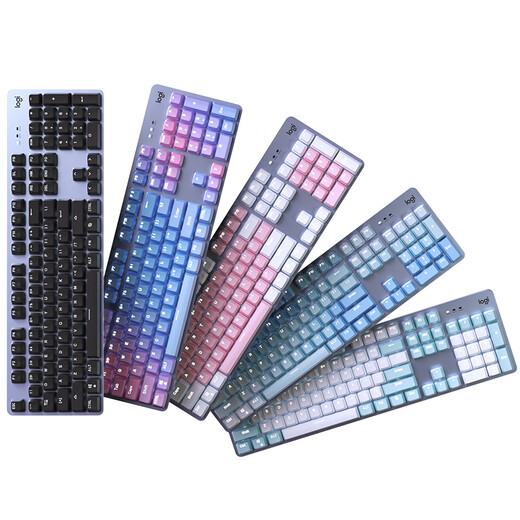 罗技（Logitech）K845有线机械键盘青红茶轴 办公打字游戏透明键帽台式机 K845+蓝色妖姬键帽1年官保 红轴 x 否 x 104键