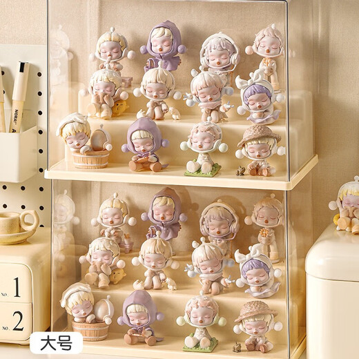 Only Blind Box Display Rack Dustproof Lego Ornament Cabinet Display Box Storage Box Collection Box Toy Rack Large Covered Three-Ladder Model 2 Pack