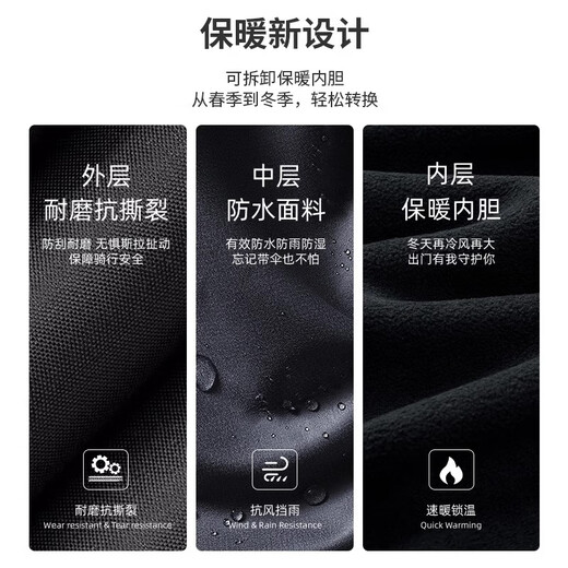 RICHA Lubin motorcycle riding suit warm waterproof and anti-fall motorcycle rally suit for men and women in all seasons, black suit for men, including CE2 level protective gear XL