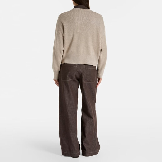 Brunello Cucinelli 羊绒混纺罗纹针织毛衣 P01083488 灰色 XXS CN 155/80