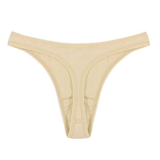 Men's thong high-cut pure cotton style hollow sexy butt-lifting T-pants low-waist macho nightclub seamless briefs trendy white XL 135-150