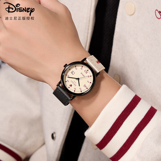 Disney Watch männliche Junior- und Senior High School-Schüler personalisierte Retro-Leinwand mit Quartz Watch Teenager wasserdichte Uhr MK-12149b1