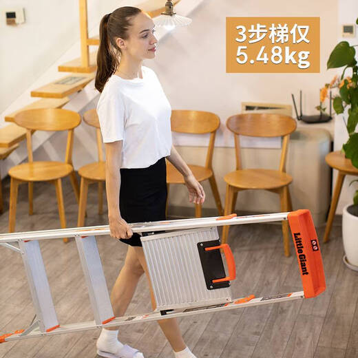 山头林村雷都捷特小巨人 梯子家用折叠人字梯加厚铝合金扶梯三步四步合梯 升级款铝合金3步15273-001触摸 多功能折叠梯