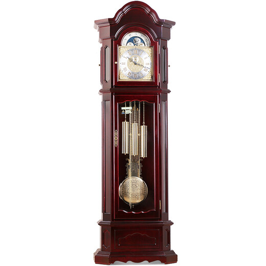 POWER Bawang Machinery Flooring Clock Living Room European and American Old Light Luxury Standing Clock Modern Simple New Chinese Pendulum Clock Eight-Chongqing High-quality Solid Wood 1502MA 8 Gonghong Meimei