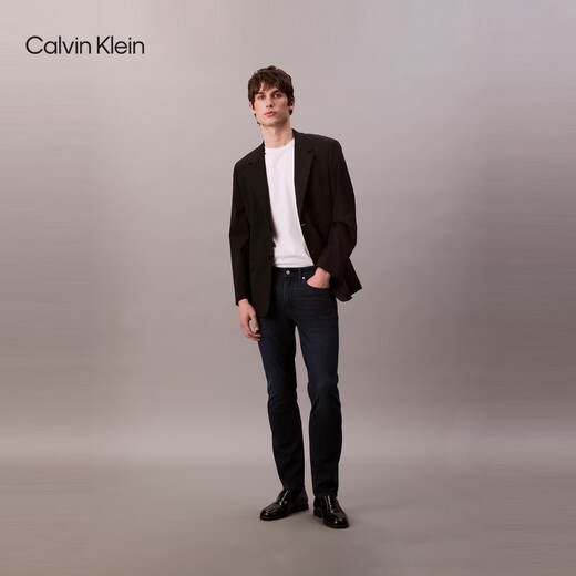 Calvin KleinJeans【凉感】25春夏新款男士休闲通勤ck弹力修身牛仔裤4RAB727 0R7-牛仔深蓝 33