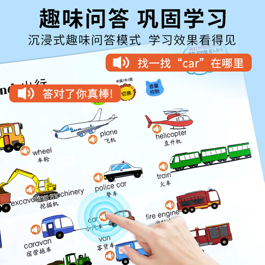 英语学习神器启蒙有声书会说话的手指点读笔幼儿童单词早教机宝宝听读有声发声书英文早教绘本零基础入门幼儿园小学生中英双语读物 英语单词大书+会说话的妙趣拼音