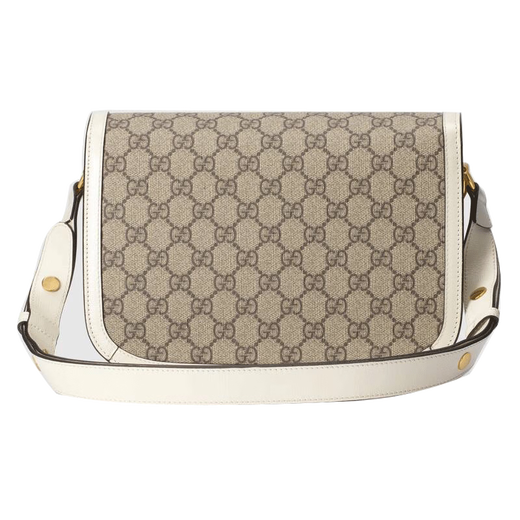 
Gucci (GUCCI) [Hot Sale] Women's Bag Gucci Saddle Bag 1955 Saddle Bag Canvas with Leather Double G Pattern Horse Bit Single Shoulder White 602204 92TCG 9761