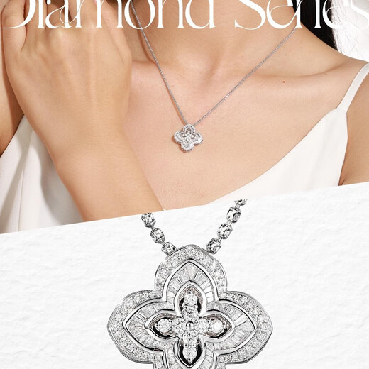 Gemminer Multi-Purpose Polaris 18K Gold Diamond Double-sided Pendant Temperament Multi-purpose Jewelry 18K Gold Two-tone Diamond Pendant (chain not included)