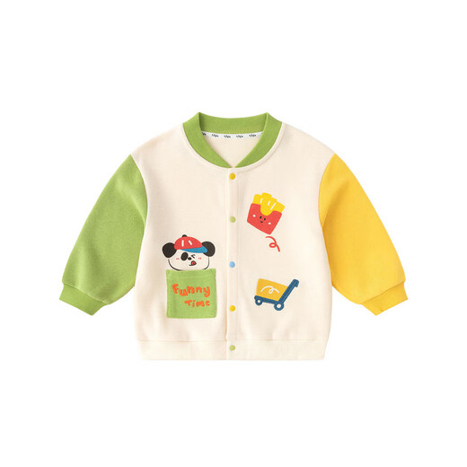 
Dudu children's coat fashionable autumn clothes boys baseball uniform cartoon top girls clothes fashionable autumn baby children's clothing trendy milky yellow 100