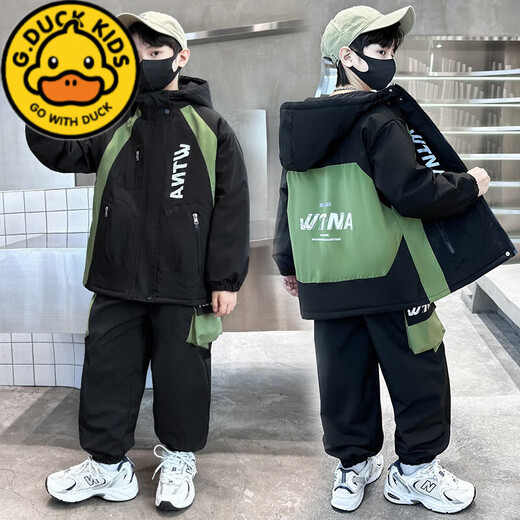 G.Duckkids Boys Suit осенью и зимняя хлопковая утолщенная детская куртка 2024 Новый Big Boys спортивная одежда