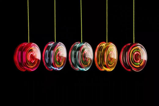 Qili Colorida Ghost Hand 2a Yo-Yo-Children's Swilling Live Sleeping Yo-Yo-Yo-Yo Segencero Top Basic Rotario Bola de bola yoyo Toy D3 Transparente Purple